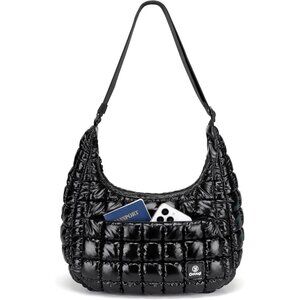 Women's Dazzling Black Small Shoulder Purse Soft Fluffy Crossbody Hand Bags